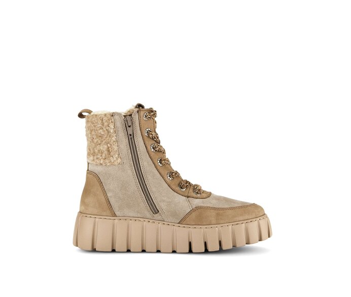 Gabor Damen  Plateau Stiefelette Beige - Materialmix Leder/Lederimitat