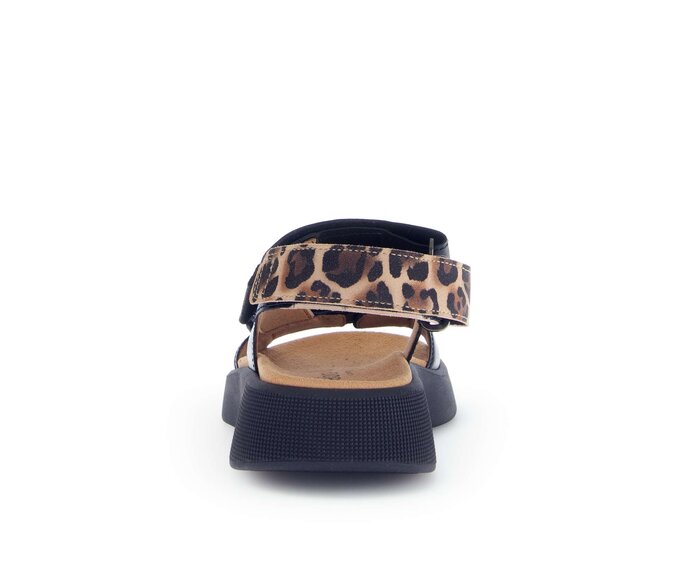 Gabor Damen  Riemchensandale Schwarz - Materialmix Leder