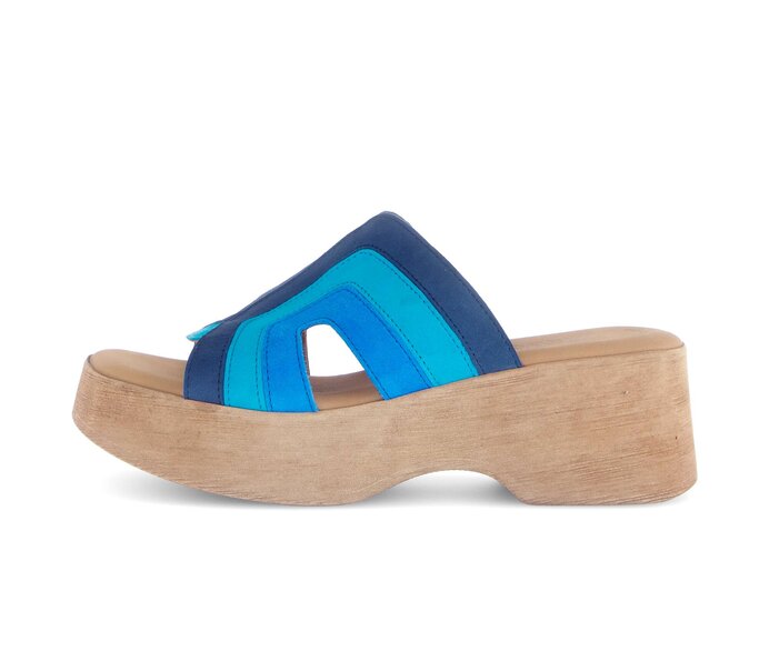 Gabor Damen Plateau Sandale Blau - Rauleder