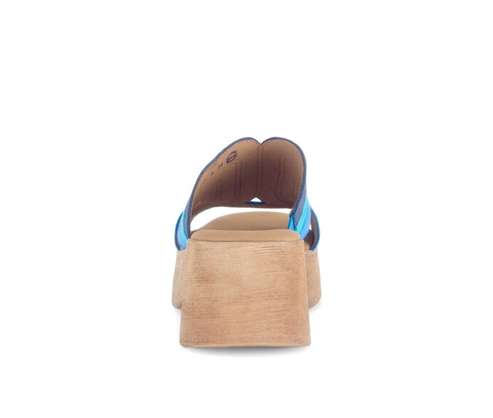 Gabor Damen  Plateau Sandale Blau - Rauleder
