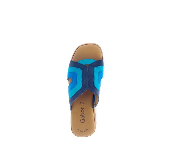 Gabor Damen  Plateau Sandale Blau - Rauleder