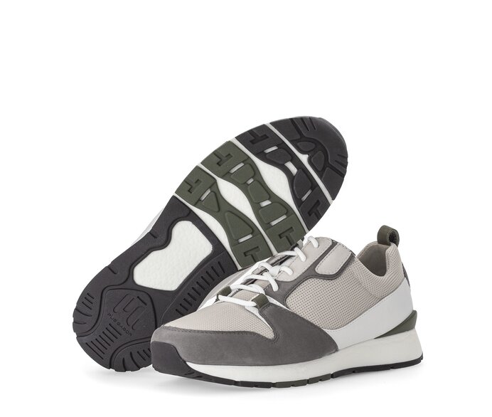 Pius Gabor Herren Sneaker Low Grau - Materialmix Leder/Textil