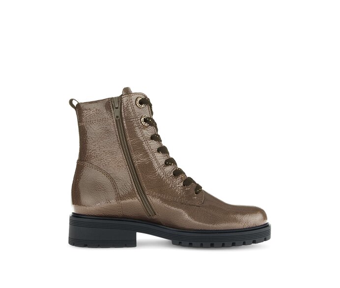 Gabor Damen  Schnürstiefelette Braun - Lackleder