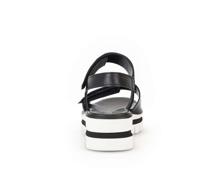 Gabor Damen  Plateau Sandale Schwarz - Glattleder