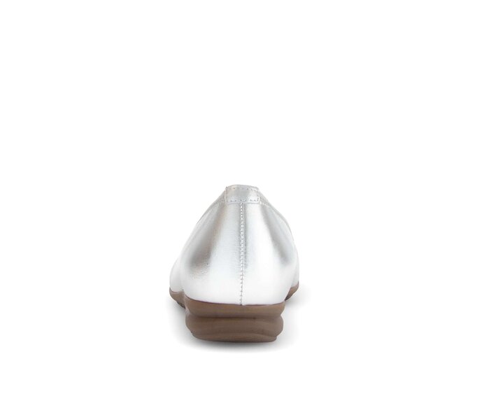Gabor Damen  Sportliche Ballerina Silber - Effektleder