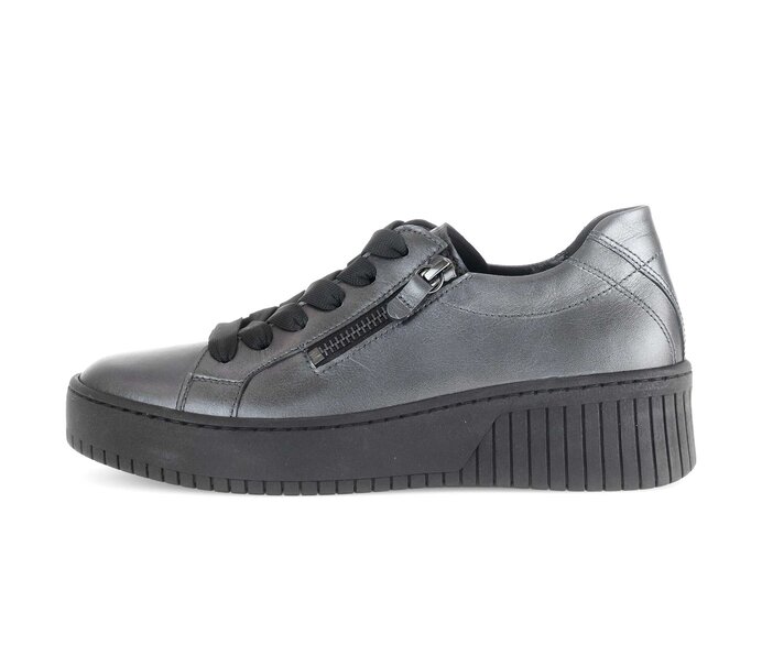 Gabor Damen Sneaker Low Silber - Glattleder