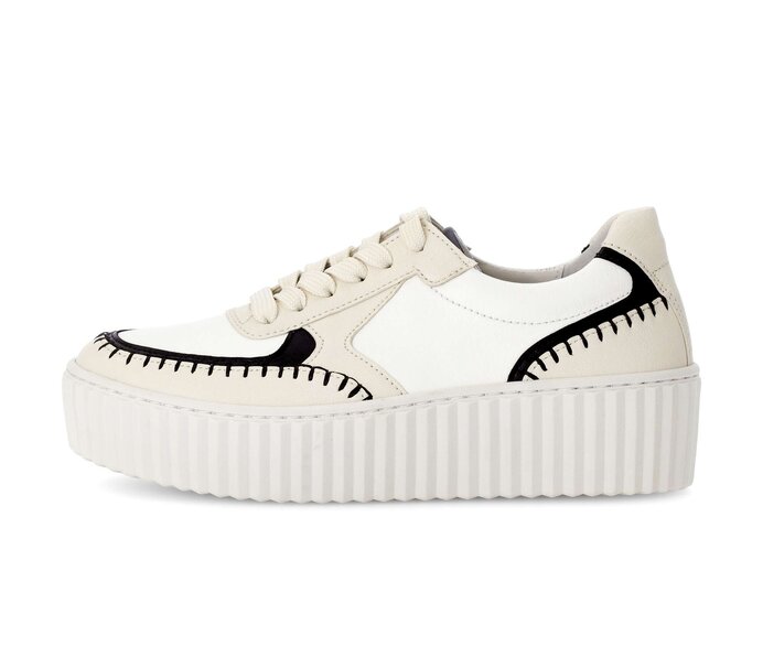Gabor Damen Sneaker Low Beige - Materialmix Leder