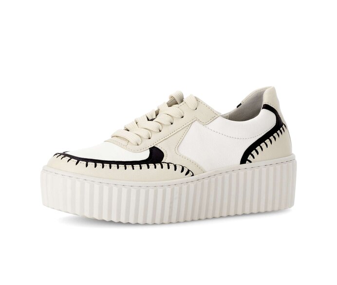 Gabor Damen  Sneaker Low Beige - Materialmix Leder