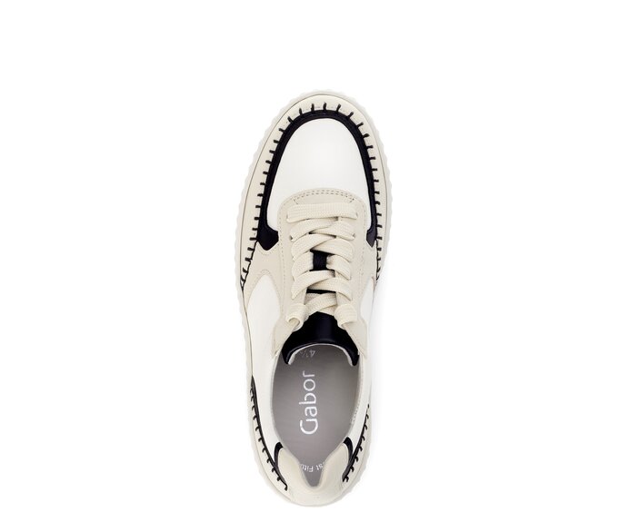 Gabor Damen  Sneaker Low Beige - Materialmix Leder