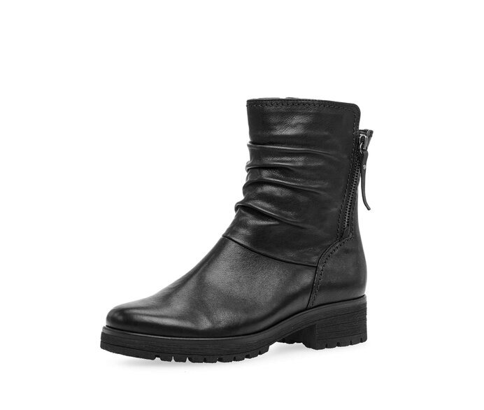 Gabor Damen  Sportliche Stiefelette Schwarz - Glattleder