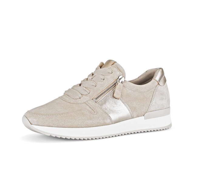Gabor Damen  Sneaker Low Beige - Materialmix Leder