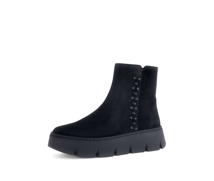 Gabor Damen  Plateau Stiefelette Schwarz - Rauleder