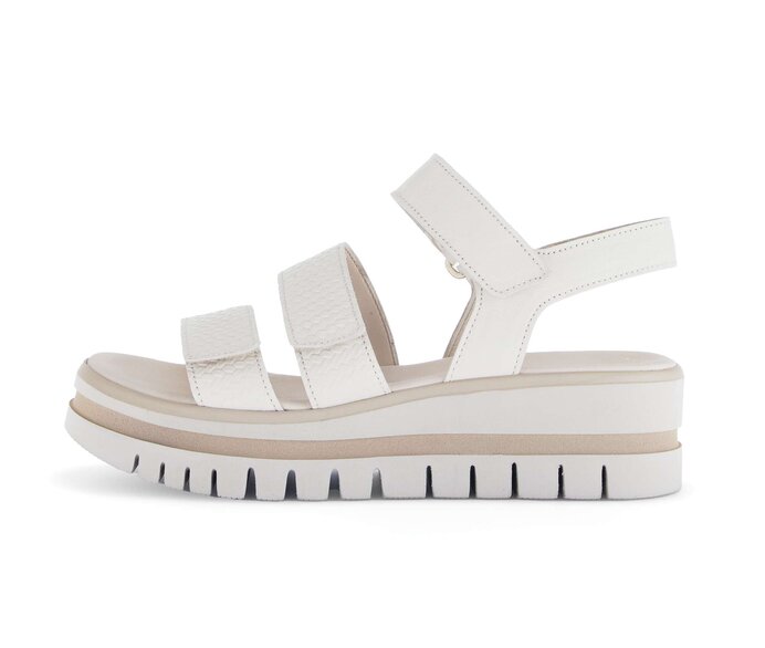 Gabor Damen Plateau Sandale Beige - Glattleder