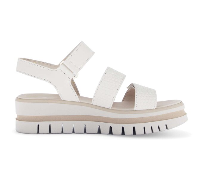 Gabor Damen  Plateau Sandale Beige - Glattleder