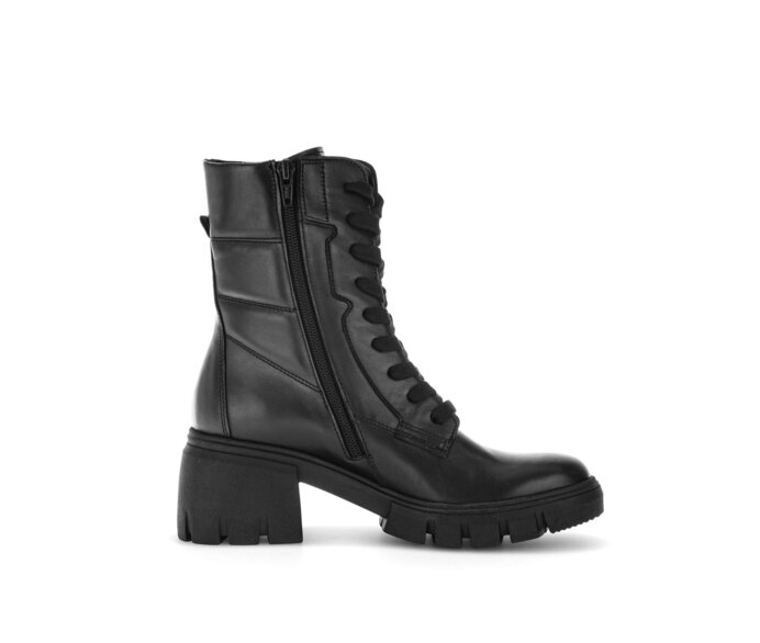 Gabor Damen  Schnürstiefelette Schwarz - Glattleder