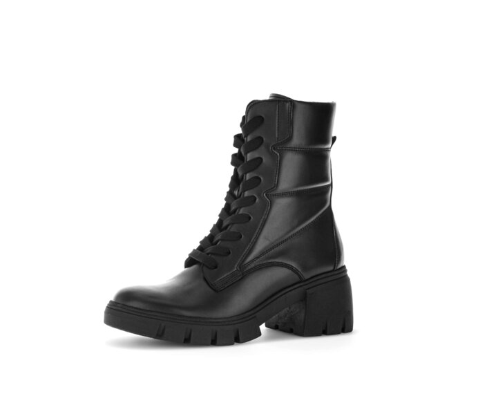 Gabor Damen  Schnürstiefelette Schwarz - Glattleder