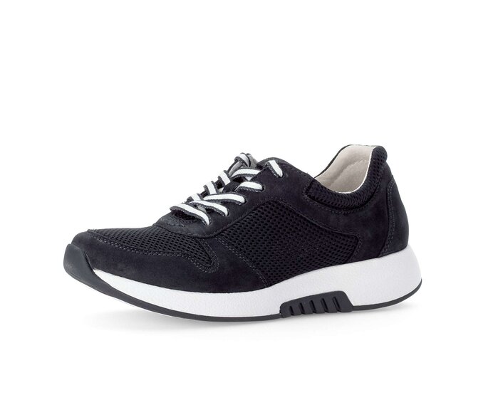 Gabor Damen  Sneaker Low Blau - Materialmix Leder/Lederimitat