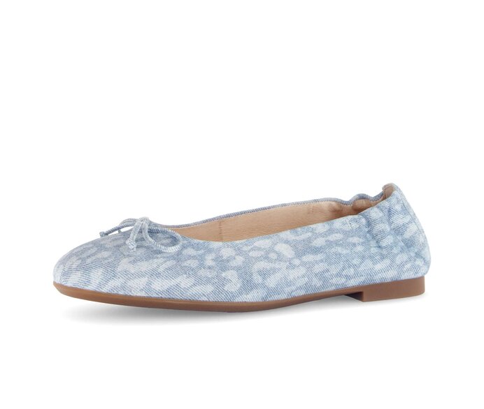 Gabor Damen  Eleganter Ballerina Blau - Effektleder
