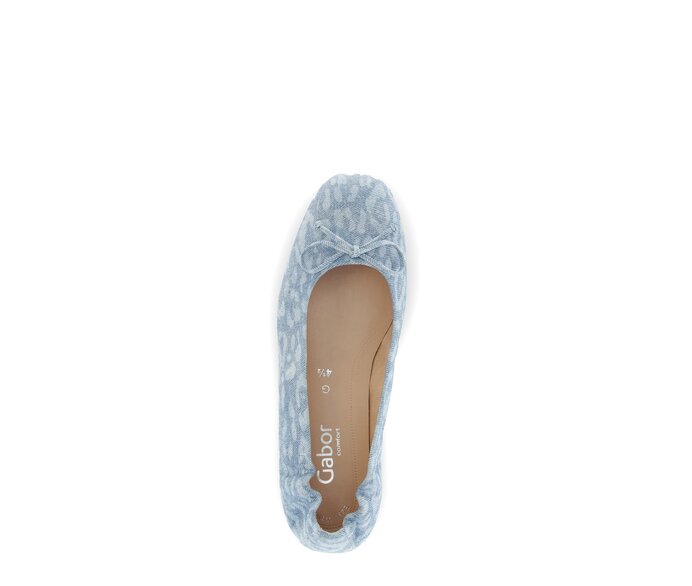 Gabor Damen  Eleganter Ballerina Blau - Effektleder