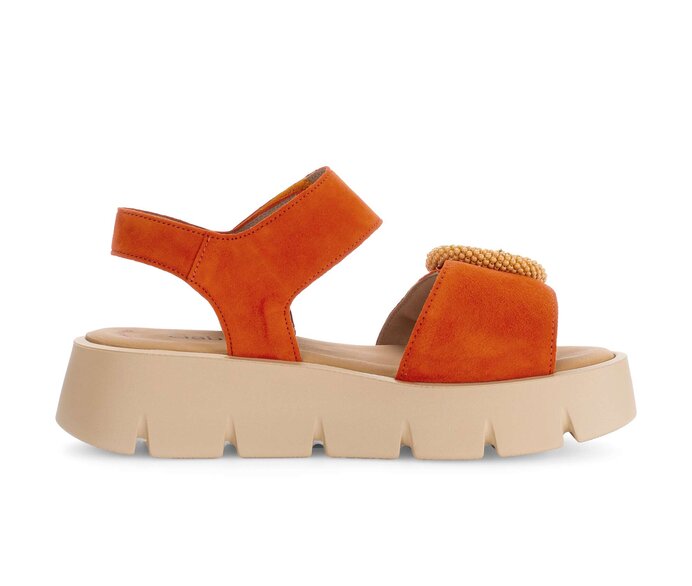 Gabor Damen  Plateau Sandale Orange - Rauleder