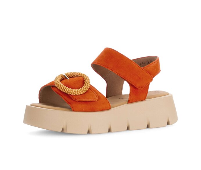 Gabor Damen  Plateau Sandale Orange - Rauleder