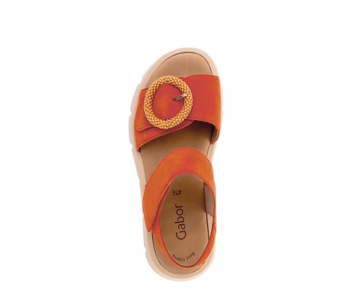 Gabor Damen  Plateau Sandale Orange - Rauleder