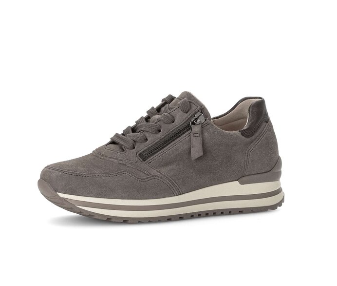 Gabor Damen  Sneaker Low Grau - Materialmix Leder