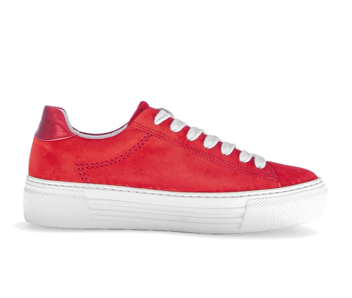 Gabor Damen  Sneaker Low Rot - Materialmix Leder