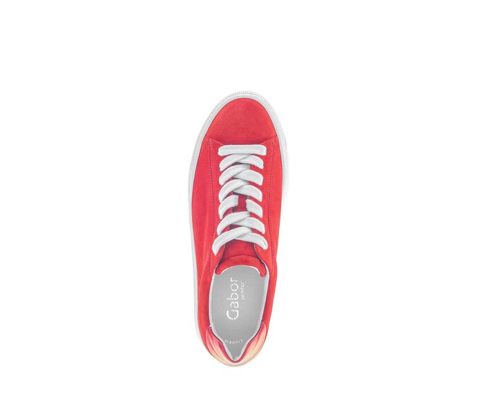 Gabor Damen  Sneaker Low Rot - Materialmix Leder