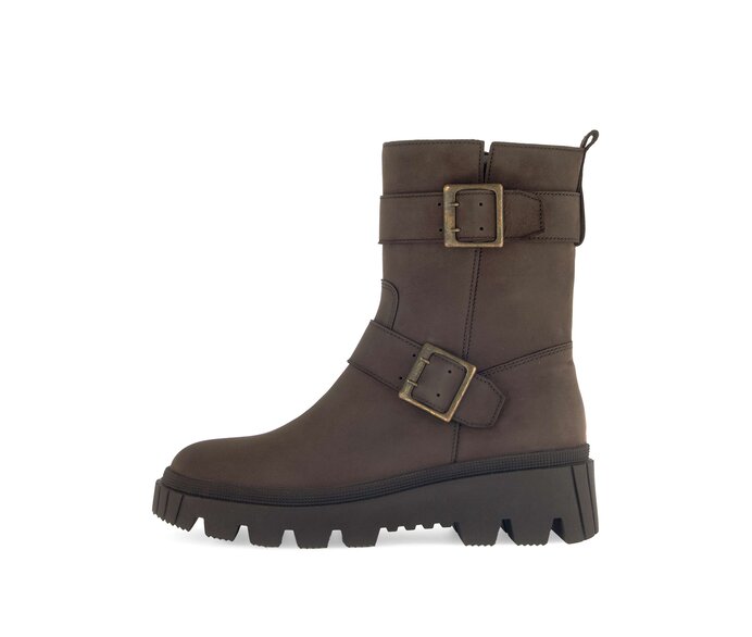 Gabor Damen Biker Boots Braun - Rauleder