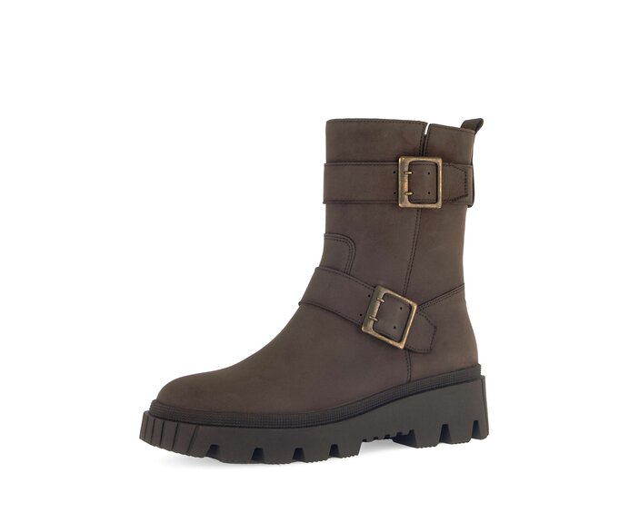 Gabor Damen  Biker Boots Braun - Rauleder