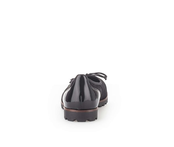 Gabor Damen  Sportliche Ballerina Schwarz - Materialmix Leder/Lederimitat