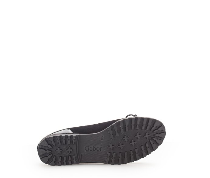 Gabor Damen  Sportliche Ballerina Schwarz - Materialmix Leder/Lederimitat
