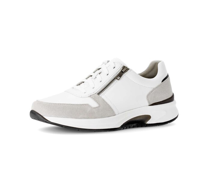 Gabor Herren Rollingsoft Sneaker Low Weiß - Materialmix Leder