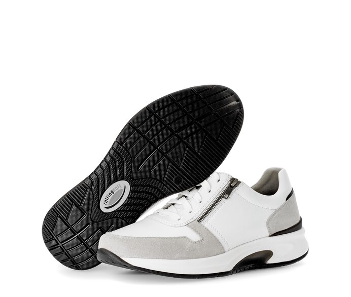 Gabor Herren Rollingsoft Sneaker Low Weiß - Materialmix Leder