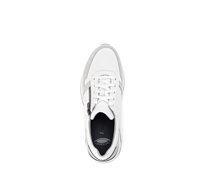 Gabor Herren Rollingsoft Sneaker Low Weiß - Materialmix Leder