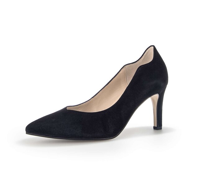 Gabor Damen  Eleganter Pumps Schwarz - Rauleder