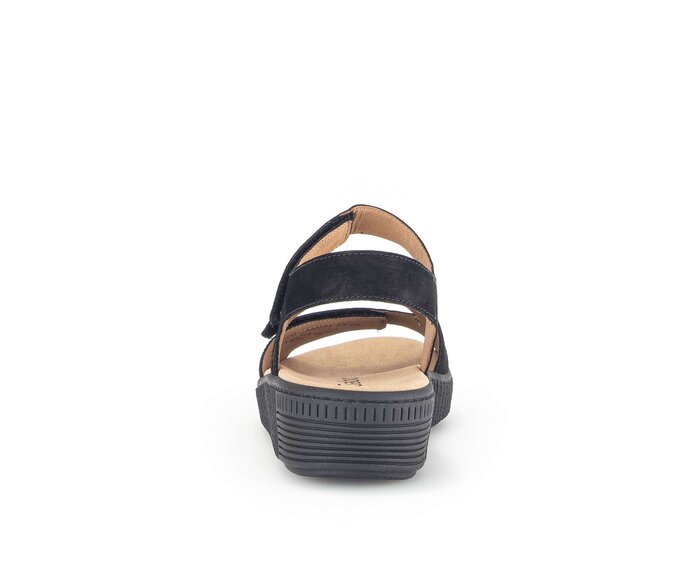 Gabor Damen  Plateau Sandale Schwarz - Rauleder