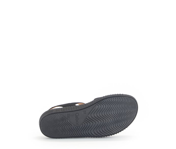 Gabor Damen  Plateau Sandale Schwarz - Rauleder