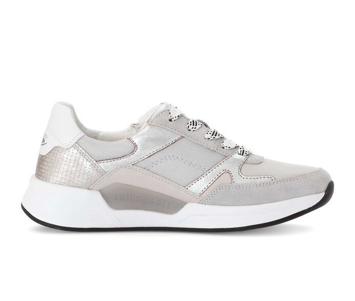 Gabor Damen  Sneaker Low Grau - Materialmix Leder/Lederimitat