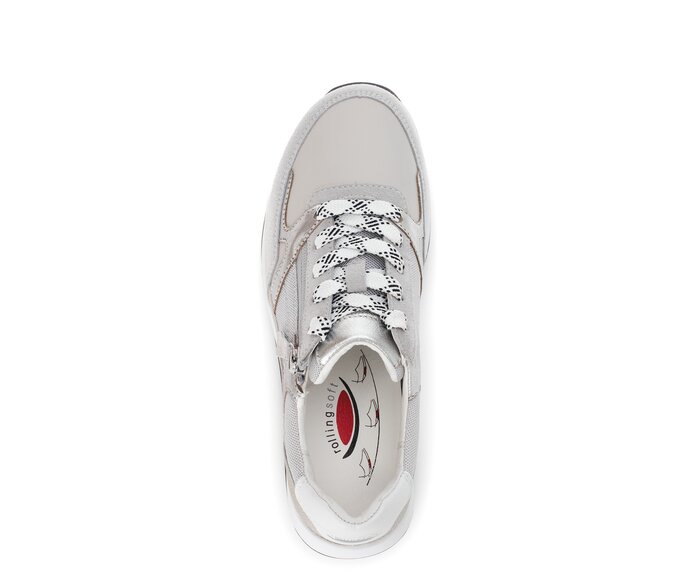 Gabor Damen  Sneaker Low Grau - Materialmix Leder/Lederimitat