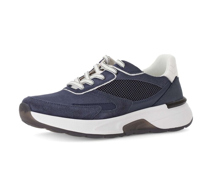 Gabor Damen  Sneaker Low Blau - Materialmix Leder/Lederimitat