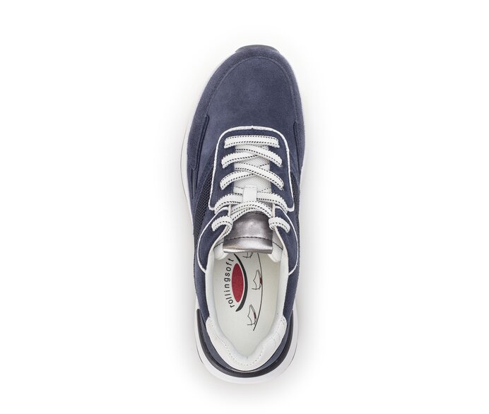 Gabor Damen  Sneaker Low Blau - Materialmix Leder/Lederimitat