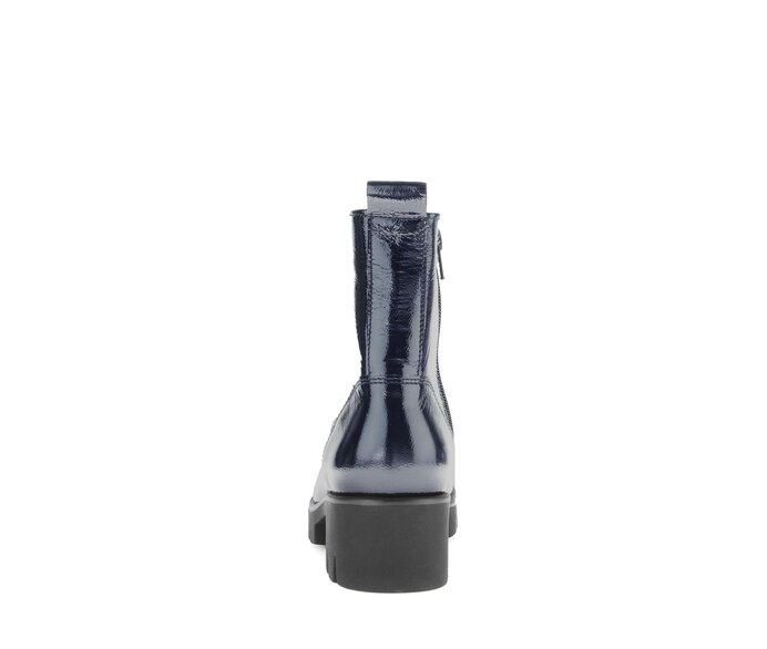 Gabor Damen  Schnürstiefelette Blau - Lackleder