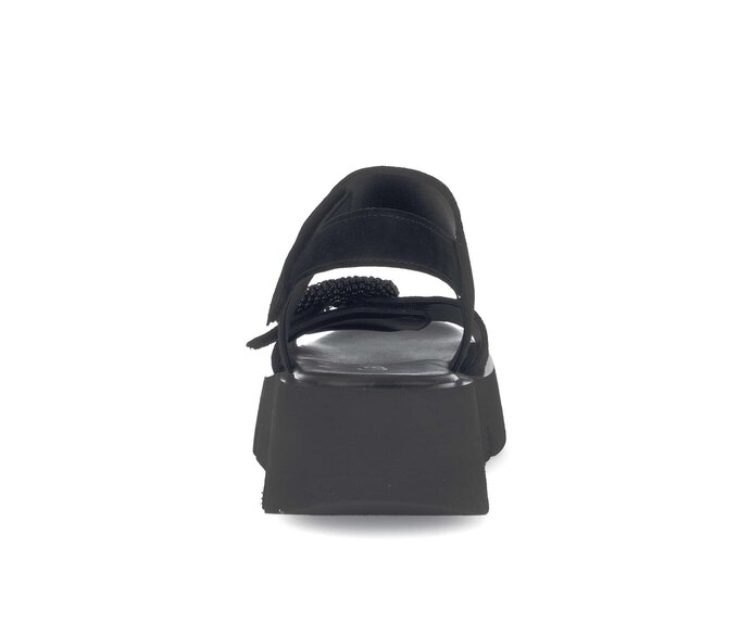 Gabor Damen  Plateau Sandale Schwarz - Rauleder