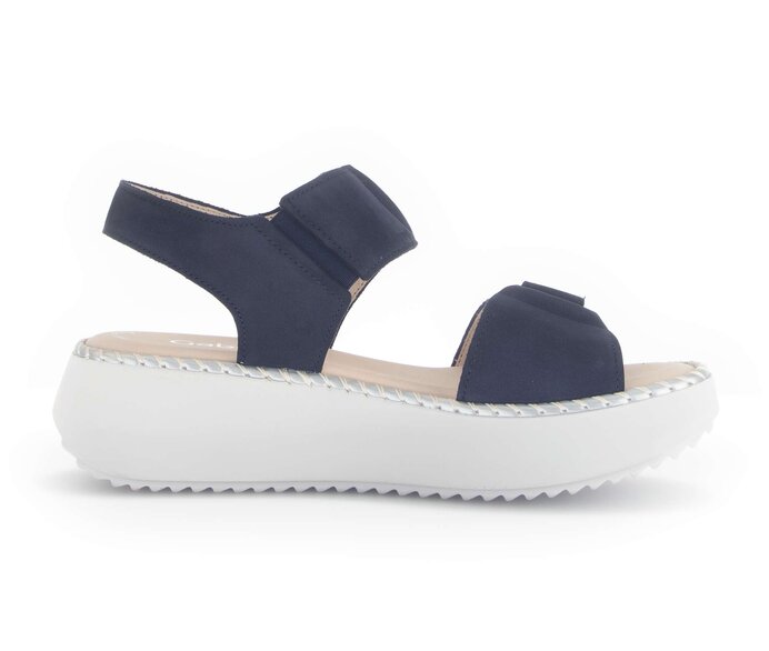 Gabor Damen  Plateau Sandale Blau - Rauleder