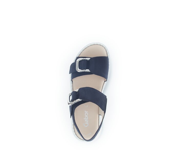 Gabor Damen  Plateau Sandale Blau - Rauleder