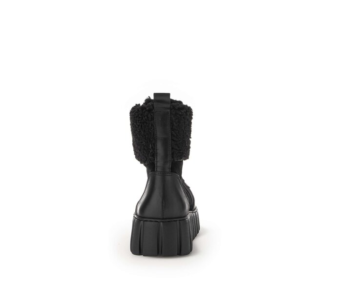 Gabor Damen  Plateau Stiefelette Schwarz - Materialmix Leder/Lederimitat