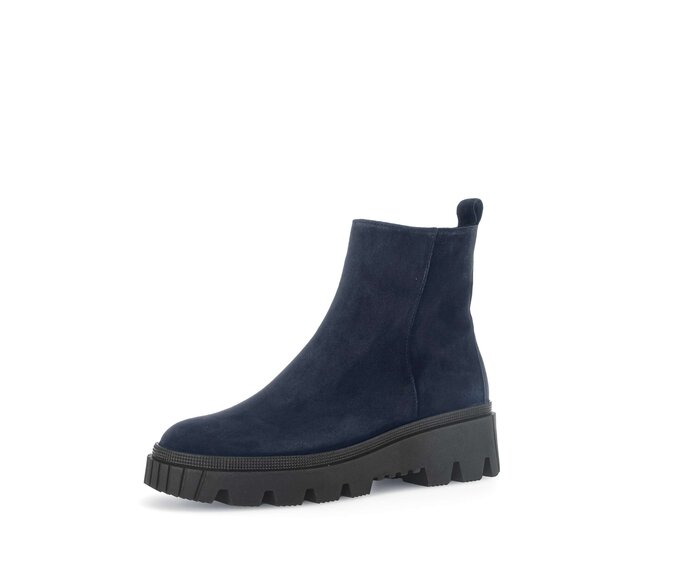 Gabor Damen  Plateau Stiefelette Blau - Rauleder
