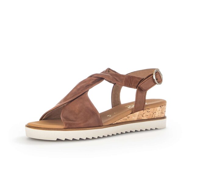 Gabor Damen  Keilsandalette Braun - Glattleder
